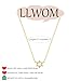 LLWOM Dainty Gold Necklace-14K Gold Plated CZ Star Of David Necklace for Women Simple Jewelry Everyday for Women