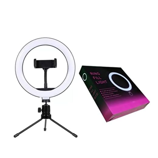 Ring Light 8 Polegadas de Mesa com Suporte de Celular
