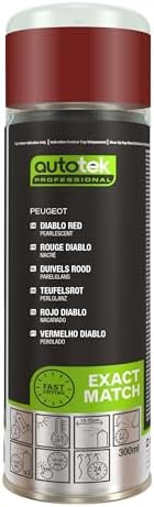 AutoTek Professional Exact Match Car Spray Paint - Peugeot Diablo Red Pearl Aerosol Spray 300ml