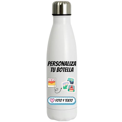 Fresh-Ko - Botella Termica Personalizada - 500 ml - Botella Personalizada - 12H Frio y Calor - Botella Agua Acero Inoxidable - Botellas Personalizadas - Botella agua termica