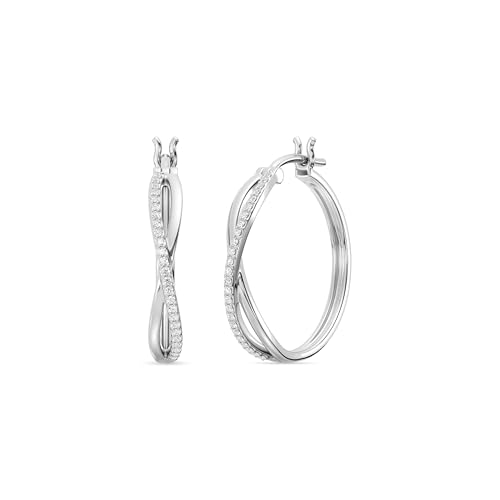 Gilded 1/4 Carat Total Weight Lab-Grown Diamond Fashion Hoop Earrings for Women in 925 Sterling Silver and 14KT Gold Plated Sterling Silver | Hypoallergenic Fine Jewelry | SI1 Clarity, F Color