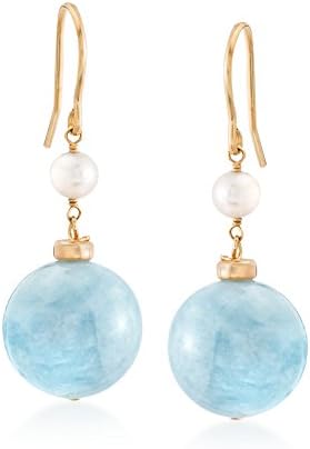 Ross-Simons 35.00 ct. t.w. Milky Aquamarine and 4-5mm Cultured Pe...