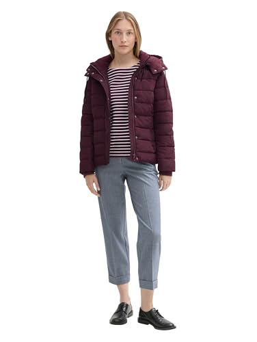 Tom Tailor Damen Steppjacke mit Abnehmbarer Kapuze, 35796 - BlackBerry, S – Ansicht 5