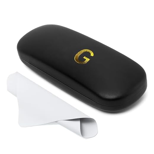 Hard Shell Glasses Case Debossed Initial A-Z, Slim Eyeglass Case for Men, Women & Kids (Personalized Gift)