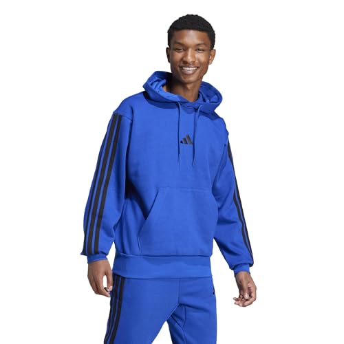 Image of adidas Mens Essentials 3-Stripes Fleece Hoodie Casual Outerwear Casual - Green
