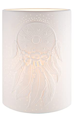 Preisvergleich Produktbild GILDE Lampen, Tischlampen, Porzellan, weiß, Höhe 28 cm, 32320