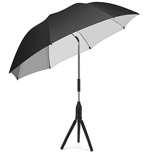 RIOGOO Parapluie Parasol Poussette Universal 50+ UV Parapluie de protection solaire pour bébé et nourrisson avec poignée parapluie pour landau, poussette, poussette et poussette-Noir Cover