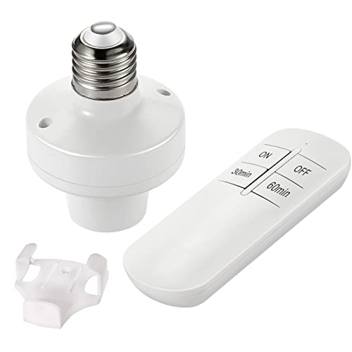 QIACHIP portalámparas inalámbricos e27 de control remoto Kit interruptor con temporizador,433Mhz RF Inteligente Bombilla Base, para lámparas