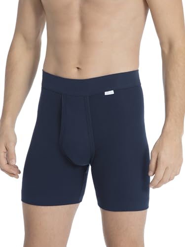 Men's Cotton 1x1 New 100% Cotton Fly Front Boxer, 25111, Admiral, L