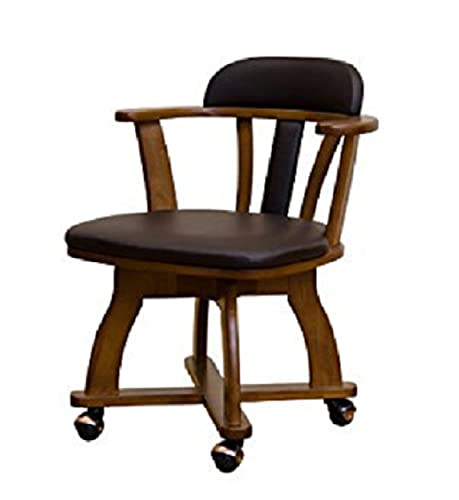 DENVER　キャスター付きダイニングチェア　ブラウン Amazon｜キャスター付きダイニングチェア (DENVER) 肘付き/360度