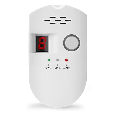 Gas Leak Detector Natural Digital Gas Detector Home Gas Alarm Gas Leak Detector High Sensitivity LPG LNG Coal Natural Gas Leak Detection Alarm Monitor Sensor