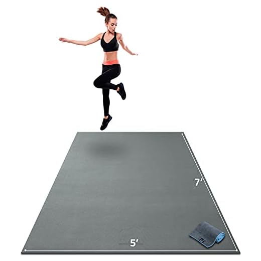 Gorilla Mats Premium Large Exercise Mat – 7' x 5' x 1/4" Ultra Durable, Non-Slip, Workout Mat for Instant Home Gym Flooring – Works Great on Any Floor Type or Carpet – Use With or Without Shoes
