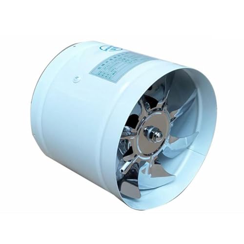 Gettimore Ventilador extractor de 10,16 cm, 160 m3/h, conducto en línea con funcionamiento silencioso, construcción totalmente metálica para eliminar humo y olores en cocina, baño, restaurantes, color