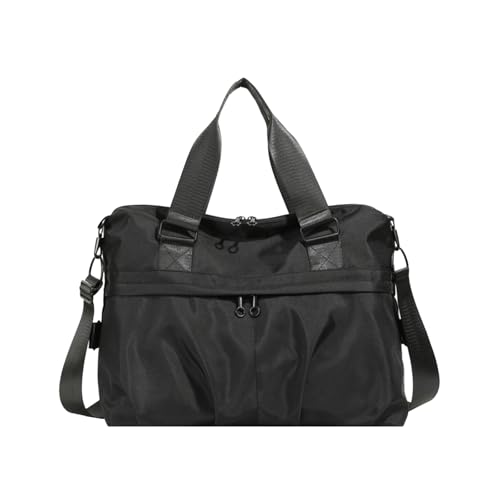 Borsone da Viaggio da Donna Grande Capacità Palestra Nylon Borsa Sportiva Bagaglio a Mano a Tracolla Borse a Spalla per Sport Viaggi Nero