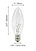 Creative Hobbies® Replacement Light Bulbs for Electric Candle Lamps, Window Candles, & Chandeliers - 7W Candelabra E12 Clear Incandescent C26 Torpedo 120V Steady Burning – 12 Pack