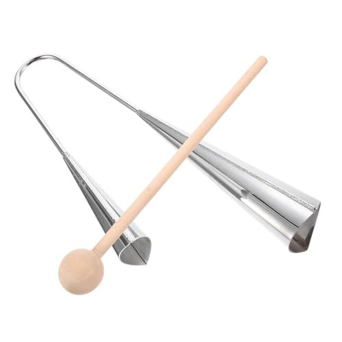 Holibanna Double Tone Cowbell Musical Instrument with Mallet Stick Durable Percussion for Performance and Practice Lightweight Design Sound for Childrens Musical Playtime