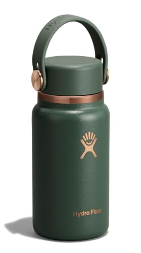 Image of Hydro Flask Micro Bottle - Insulated Mini Leak Proof Flask for Purse or Pocket in 6.7 Oz Forest Green Arc