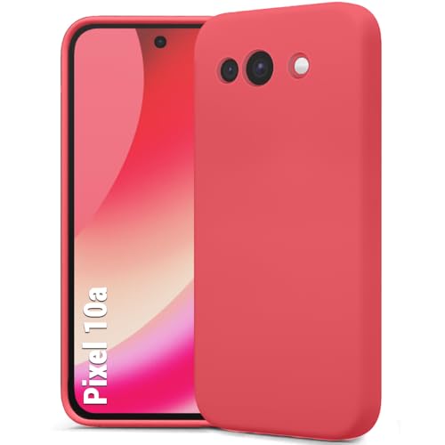 Image of TheGiftKart Genuine Liquid Silicone Back Cover Case for Google Pixel 10A | Soft Micro-Fibre Lining Inside | Camera Protection Bump | Shockproof Cover Case for Google Pixel 10A (Silicone, Berry)