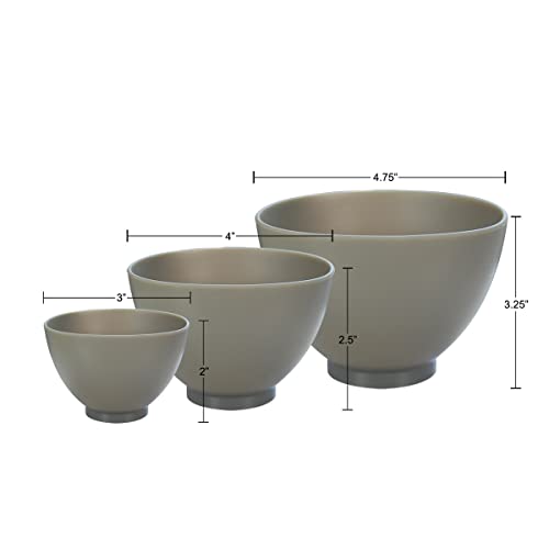 Appearus Facial Mask Silicone Mixing Bowl 6-Pc Set - Professional Spa Face Mask Mixing Tool (Dark Gray) #TOP1