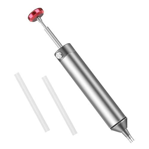 Solder Sucker with 2PCS Replaceable Tubes, Classic Desoldering Pump, Efficient Component Solder Sucker Desoldering Pump, Compact Professional Soldering Tools for Maintenance
