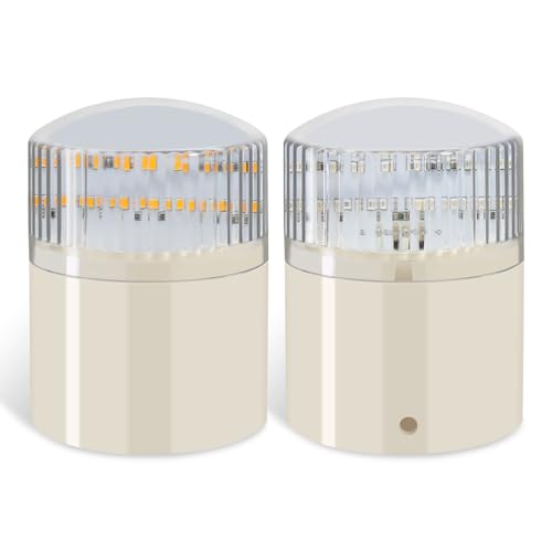 NeaLia Boat Trailer Guide Lights, 28LED Boat Trailer Guide On Pole Light Red/Amber, IP67 Waterproof Top Post Lights for Tail Running Marker Sealed Submersible PVC Pipe, 12V, 2PCS