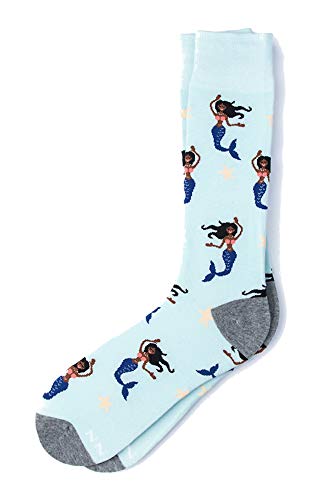 Alynn Men's Hipster Swimming Nautical Mermaid Contemporary Crew Dress Socks