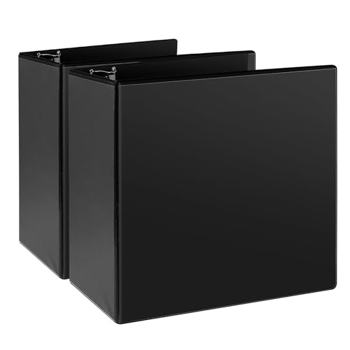 CIXILDTS 5 3 Ring Binder Standard 5-Inch Slant-D Ring Binder Fit Letter Size Paper Presentation View Binders 2 Packs Black