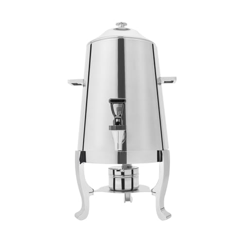 Beverage Dispenser Tabletop Iced Juice Container 13L/3.43gal Drink Insulated Dispenser Stainless Steel Hot Cold Beverage Container Freestanding Dispenser with Base Fuuel Holder (Silver)