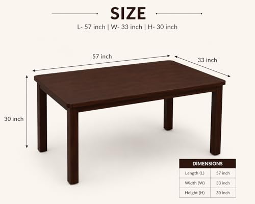 Image of VK Furniture Premium Solid Wood 6 Seater Dining Table Set of 6 for Home | Sheesham Wooden Dining Table with High Back Cushioned 6 Chairs Walnut |Dinning Table 6 Seater Chairs for Home| Cream Walnut