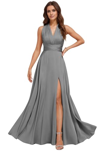 IIF Convertible Bridesmaid Dresses Satin Infinity Prom Dress with...