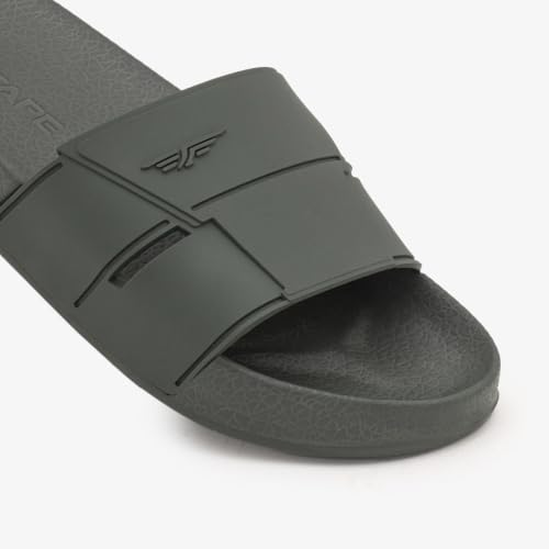 Image of Red Tape Dark Green Pool Sliders for Men
