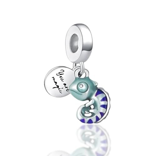 QOAUPO 925 Sterling Silber Charms Anhänger - Chamäleon Charm für Frauen Armband Schmuck | Damen Schmuck