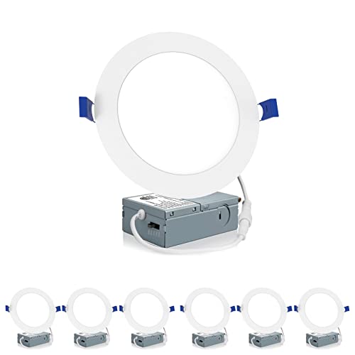Meconard 6 Pack 6 Inch LED Recessed Ceiling Light, 2700K/3000K/3500K/4000K/5000K Selectable,...