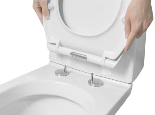 Euroshowers Rainbow Soft Close Top Fix/Blind Hole Fix Toilet Seat (Black with Silver Glitter)