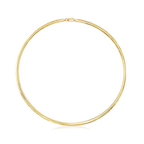 Ross-Simons Italian 4mm 18kt Gold Over Sterling Omega Necklace