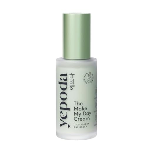 Yepoda The Make My Day Cream, crema de día hidratante y anti-edad con centella asiática. Vegana, nutritiva y apta para todo tipo de pieles. Para una piel radiante. 50 ml.