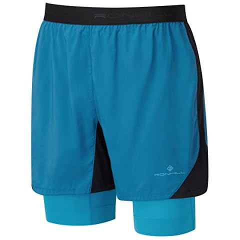 Ronhill, Men's Tech Revive 5" Twin Short, Prussian Blue/Cyan L Cover