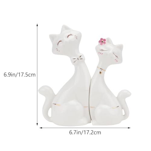 Chat en céramique blanche raffiné, décoration haut de gamme pour intérieur chic - 7
