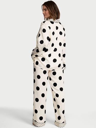 Image of Victoria's Secret Satin Pajama Set, Long Sleeve Button Down Shirt & Pants, Sleepwear for Women (XS-XXL)