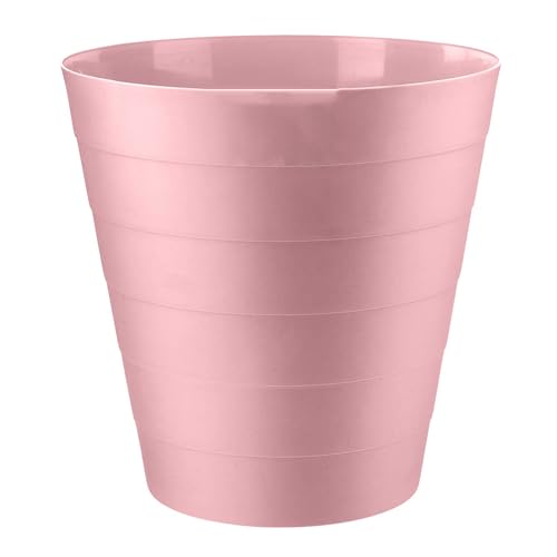 MantraRaj Plastic Waste Paper Bin 6L Round Waste Basket Trash Can Lightweight Rubbish Bin for Kitchen, Bedroom, Bathroom, Open-Top Design, Outdoor Garbage Container Dustbin (Pink)