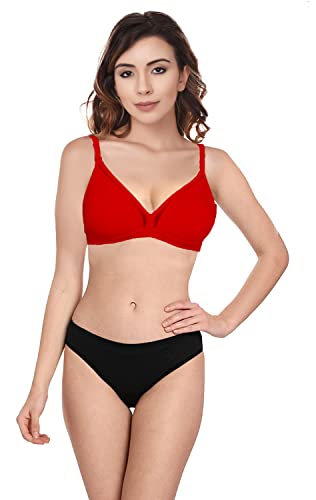 Image of Wirefree Non-Padded Teenager Backless Bra Panty Set for Women /Girls.