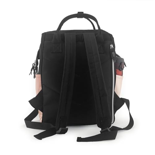 Sac à langer multifonction noir imprimé or rose grand format pour voyage - 3