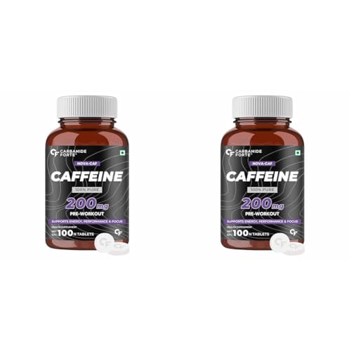 Carbamide Forte Caffeine 200mg Tablet for Men & Women | Caffeine Pre-Workout Supplement - 100 Veg Tablets (Pack of 2) (B0DDTVZ8DH) Amazon Price History, Amazon Price Tracker