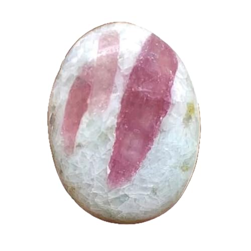 Cabochon quartz tourmaline rose ovale 23x17mm pour création bijoux DIY
