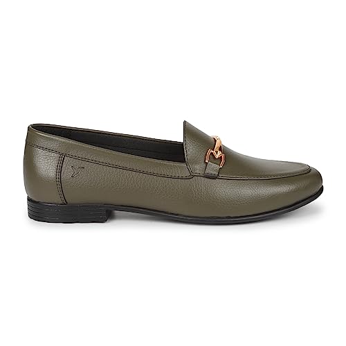 Image of YOHO Bliss Comfortable Slip On Formal Buckle Loafer for Women | Stylish Fashion Moccasins Range | Cushioned Footbed Finish | Flexible and Office Wear Shoe