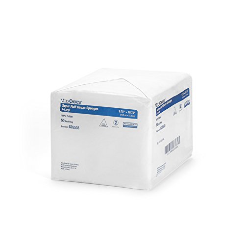 MediChoice Super Fluff Gauze Sponge, No Estéril, 9.75x10.75 Pulgadas, Blanco, 1314GZ6503 (Paquete de 50) miniatura 2