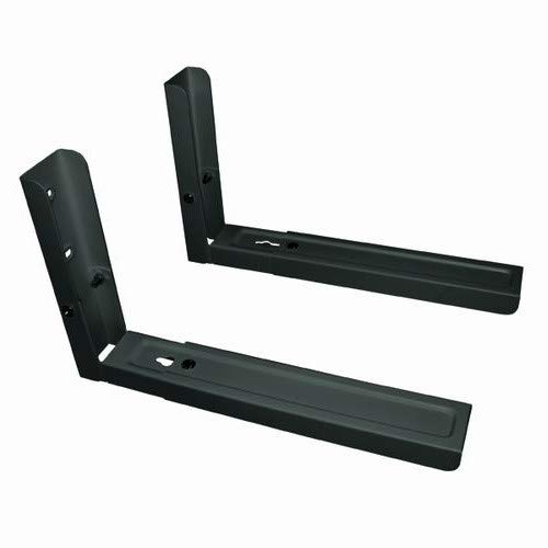 Mount Plus MP-MB-3 Microwave Shelf | Metal Appliance Shelving | Heavy Duty | Extension Range from 13" to 19" | Wall Mount in Black Color (Up to 77lbs)