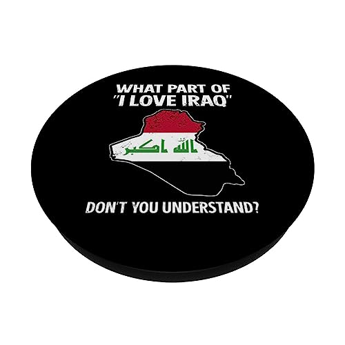 Iraq Iraqi Roots Iraqi Heritage Proud Iraqi Flag PopSockets Swappable PopGrip, Black - Image 2