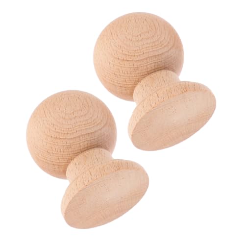 2 Stück Massivholz-Endstücke für Treppengeländer und Bettpfosten – unlackierte dekorative Kappen mit natürlichen Maserungen – Premium-Holzkugel-Topper für Renovierung und Innendekoration