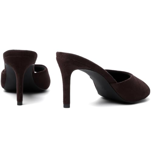 Image of Mostrin Kitten Heels for Women Summer Mules Heels Stiletto Heeled Sandals Slip On Backless Dressy Womens Sandals